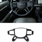 CHEYA for Land Rover Defender 110 2020 Accessories ABS Interior Steering Wheel Decoration Cover Trim Car Accessories (Matte Black)