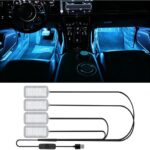 Azonee Car Interior LED, Waterproof LED Strip for Car Interior, USB Powered Ambient Footwell Lights, Customizable Ice Blue, Blue Pink Colors, Easy Installation, Universal for Cars, ATVs, RVs (Blue 5V)