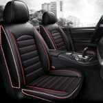 Leather Car Seat Covers for Land Rover Discovery Sport(5seats) 2016-2023,NonSlip Waterproof Automotive Full Surround Custom Protectors Interior Accessorie,B-black and red