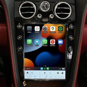 Nifty City 12.1 Inch T-Style Screen for Bentley Continental 2003-2019 Wireless CarPlay Android Auto Aucar Radio Unit 1080P Multimedia Stereo Video Player, OEM Functions, GPS Navigation