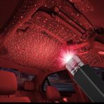 USB Car Roof Star LED Lights, Flexible Romantic Galaxy Night Lamp Fit All Cars Ceiling Decoration Light Interior Ambient Atmosphere -No Need to Install (Red)