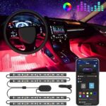 Govee Car LED Lights, Smart Interior Lights with App Control, RGB Inside Car Lights with DIY Mode and Music Mode, 2 Lines Design, 4 * 0.72ft Strip Lights for Cars with Car Charger, 12V