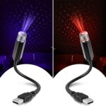 Car LED Lights Interior, 2 Pack Portable USB Star Car Roof Lights, Adjustable Romantic Interior car Lights