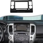 Hudiriy ABS Car Navigation Screen Frame Trim Cover Decorative Compatible with Nissan Titan 2016-2019 Center Navigation Decorative Frame Interior Accessories (Piano Black)