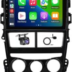 Fit Toyota Yaris Car Stereo Android Screen With Apple Carplay Android Auto Wireless WiFi DSP AHD Camera Included Fast Interface QLED Manual AC (2+32 Carplay)