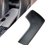 SecosAutoparts Console Armrest Upholstery Cover Replacement Microfiber Leather Fit for Lexus IS200 IS250 IS300 IS350 2014 2015 2016 2017 Black Leather Red Stitching (Skin only)