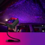 USB Car Roof Star Projector Night Light, Portable 360° Adjustable, 2 Colors-3 Lighting Modes