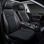Front Car Seat Covers for BMW,Leather Waterproof Seat Protector Custom Fit BMW X, i, and M Models, 3-8 Series, Including X5, 328i, etc,2 Pack,Black