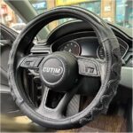 Car Steering Wheel Cover for Chevy Chevrolet Silverado 1500 2500 HD 3500HD Equinox Malibu Colorado, Universal Standard Size 14.5-15 inch Black Car Wheel Protector