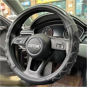 Car Steering Wheel Cover for Chevy Chevrolet Silverado 1500 2500 HD 3500HD Equinox Malibu Colorado, Universal Standard Size 14.5-15 inch Black Car Wheel Protector
